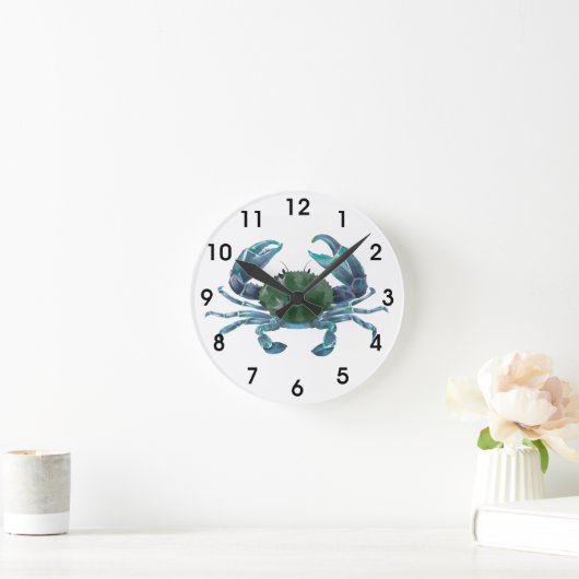 Blauwe krabschelvis ronde klok (Huis)