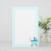 Blauwe krampen voor Baby Briefpapier (Staand voorkant)