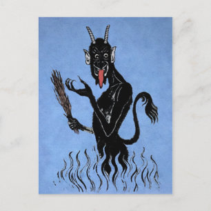 Blauwe Krampus Briefkaart