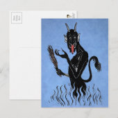  Blauwe Krampus Briefkaart (Voorkant / Achterkant)