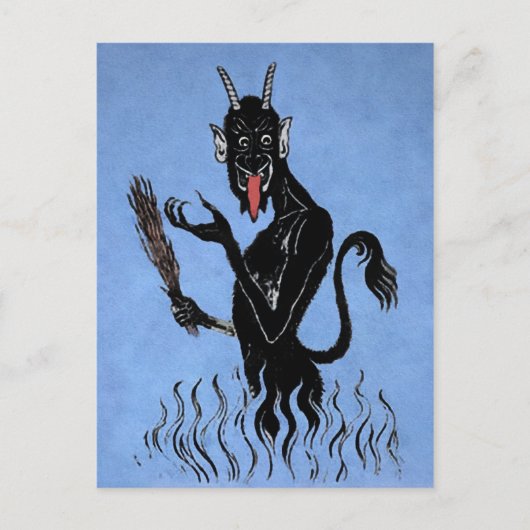  Blauwe Krampus Briefkaart (Voorkant)