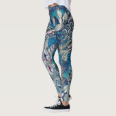 Blauwe kranen die over de vloer vliegen leggings (Links)