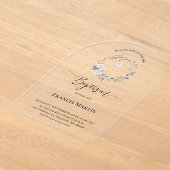 blauwe krans Doop Acryl Uitnodigingen (Laagn)