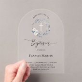 blauwe krans Doop Acryl Uitnodigingen (Insitu (Draagbaar))