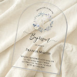 blauwe krans Doop Acryl Uitnodigingen<br><div class="desc">Uitnodiging voor de Acryldoop</div>