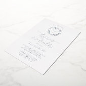 blauwe krans Doop en eerste verjaardag Folie Uitnodiging (Gedraaid)