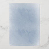 blauwe krans Doop en eerste verjaardag Folie Uitnodiging (Achterkant)