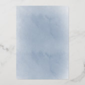 blauwe krans Doop Folie Uitnodiging (Achterkant)