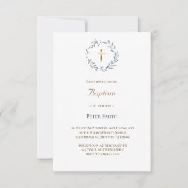 blauwe krans | doop kaart