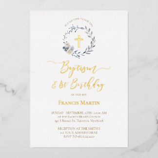 blauwe krans Dop Folie Uitnodiging