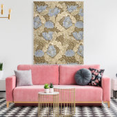 Blauwe krans patroon (door William Morris) Canvas Afdruk (Insitu (Woonkamer))