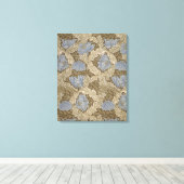 Blauwe krans patroon (door William Morris) Canvas Afdruk (Insitu (Houten vloer))