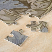 Blauwe krans patroon (door William Morris) Legpuzzel (Zijkant)