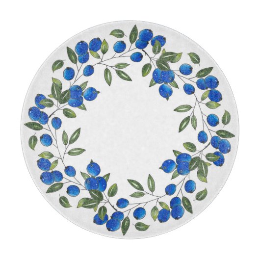 Blauwe krans snijplank (Voorkant)