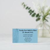 Blauwe krasachtergrond visitekaartje (Staand voorkant)