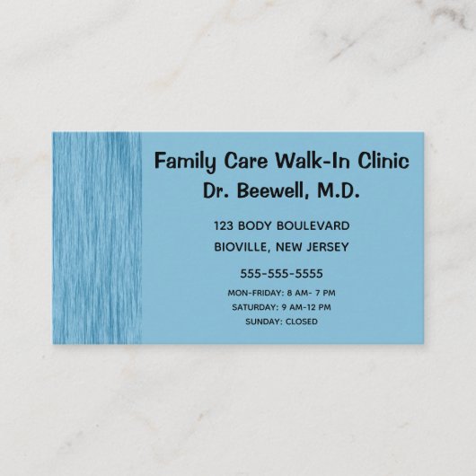 Blauwe krasachtergrond visitekaartje (Voorkant)