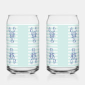 blauwe kreeft blikvorm glas (Links)