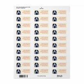 Blauwe Kreeft Ecru Retouradreslabels Etiket (Full Sheet)