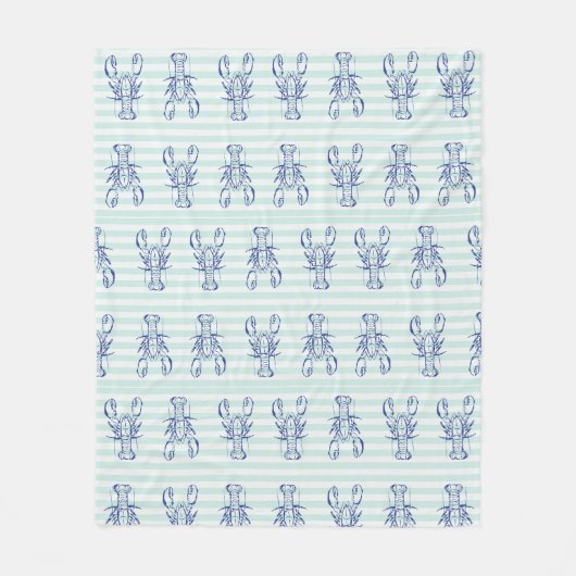 blauwe kreeft fleece deken (Voorkant)