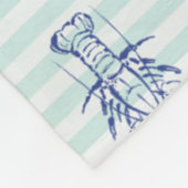 blauwe kreeft fleece deken (Hoek)