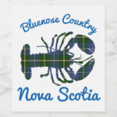 Blauwe kreeft Land Nova Scotia wijnetiket Wijn Etiket (Enkel label)
