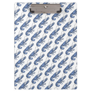 Blauwe Kreeft Retro Vintage Afbeelding Klembord