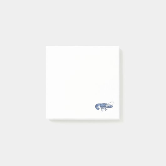 Blauwe Kreeft Retro Vintage Afbeelding Post-it® Notes (Voorkant)