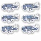 Blauwe Kreeft Retro Vintage Afbeelding Sticker (Voorkant)