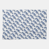 Blauwe Kreeft Retro Vintage Afbeelding Theedoek (Horizontaal)