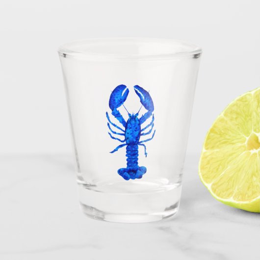 Blauwe Kreeft Shot Glas (Voorkant)
