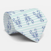 blauwe kreeft stropdas (Opgerold)