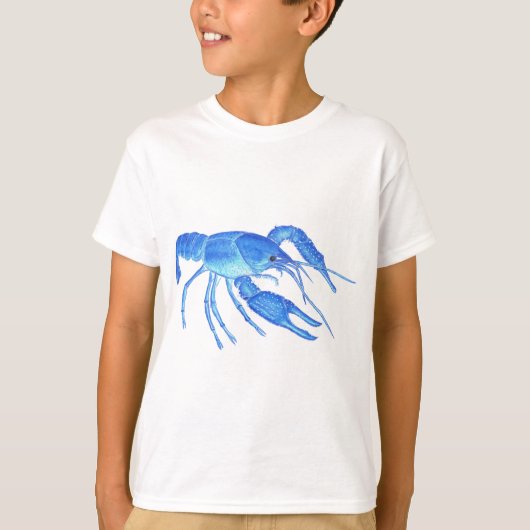 Blauwe kreeft t-shirt (Voorkant)