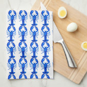 Blauwe Kreeft Theedoek (Quarter Fold)