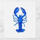 Blauwe Kreeft Wijn Etiket (Enkel label)