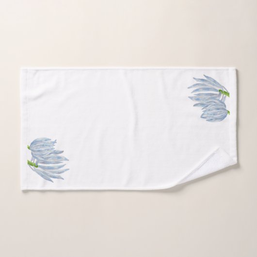 Blauwe krijtstokken op een badkamerhanddoekset bad handdoek (Handdoek)