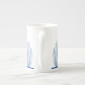 Blauwe krijtstokken op een Bone China-Mok Porselein Kop (Achterkant)
