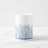 Blauwe krijtstokken op een Bone China-Mok Porselein Kop (Voorkant)