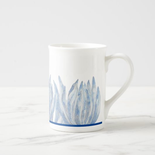 Blauwe krijtstokken op een Bone China-Mok Porselein Kop (Rechts)