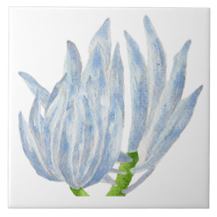 Blauwe krijtstokken op een keramische Tegel Tegeltje