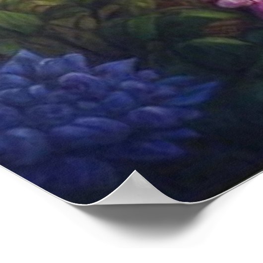 Blauwe Krishna Art: Radha & Godheid Fluit, Indiase Poster (Hoek)