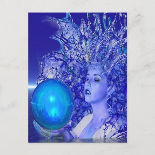 Blauwe Kristal Briefkaart (Voorkant)