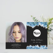 Blauwe kristallen bifold brochure (Staand voorkant)