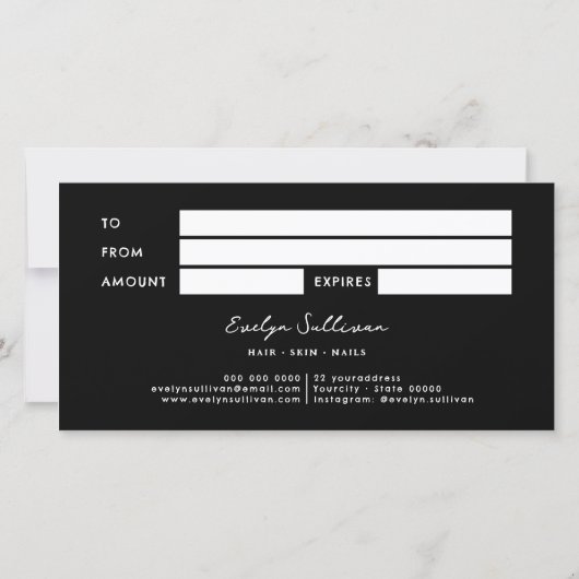 Blauwe kristallen cadeaubon (Achterkant)