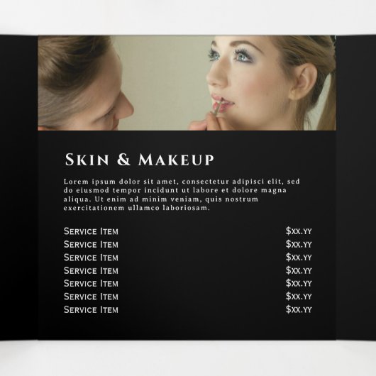 Blauwe kristallen drievoudige brochure drieluik kaart (Binnenkant midden)