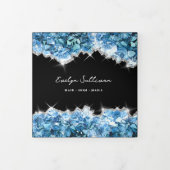 Blauwe kristallen drievoudige brochure drieluik kaart (Cover)