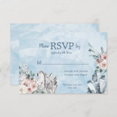 Blauwe Kristallen en Bloemen RSVP (Voorkant / Achterkant)