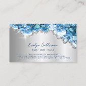 Blauwe Kristallen Faux folie Geode visitekaartje (Achterkant)