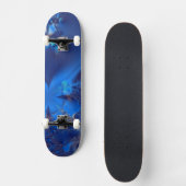 Blauwe Kristallen Fractal Skateboard (Voorkant)