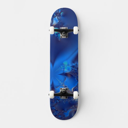 Blauwe Kristallen Fractal Skateboard (Voorkant)