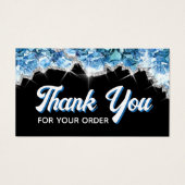 Blauwe kristallen kortingskaart visitekaartje (Voorkant)